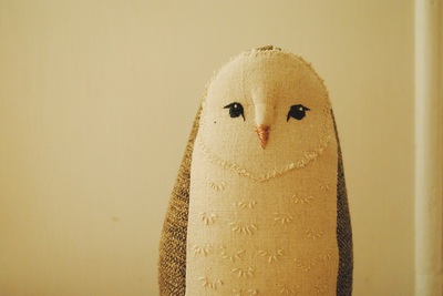 Barn owl soft sculpture by Willowynn