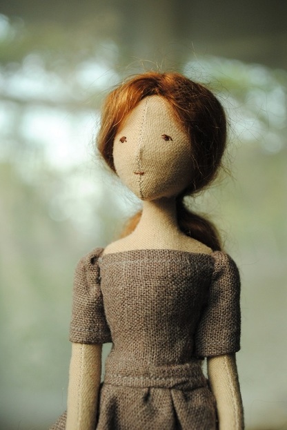 Willowynn cloth doll - grey dress 