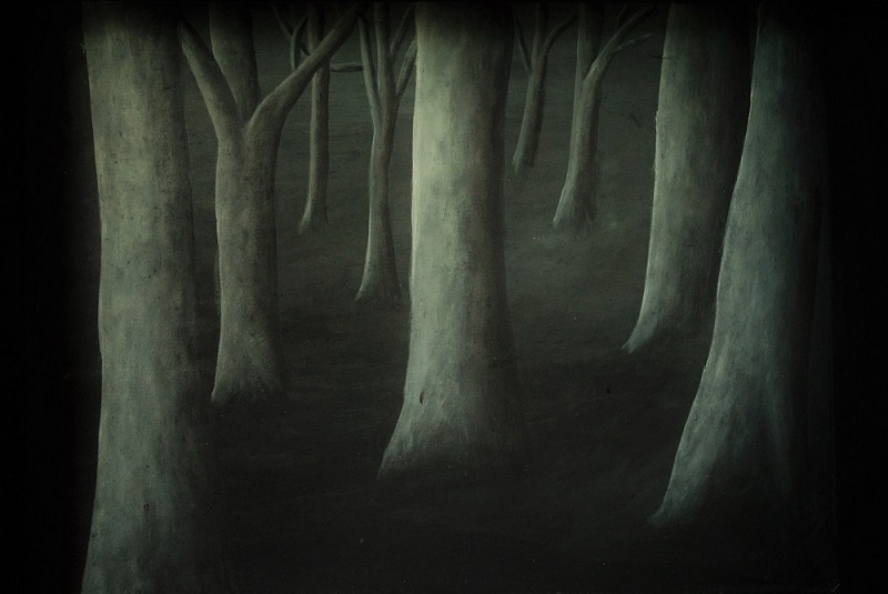 Dark forest painted by Margeaux Davis of Willowynn