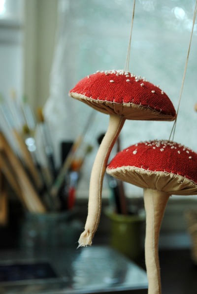 Mushroom ornaments by Willowynn