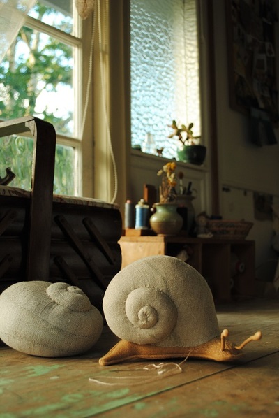 Snail soft sculpture by Willowynn