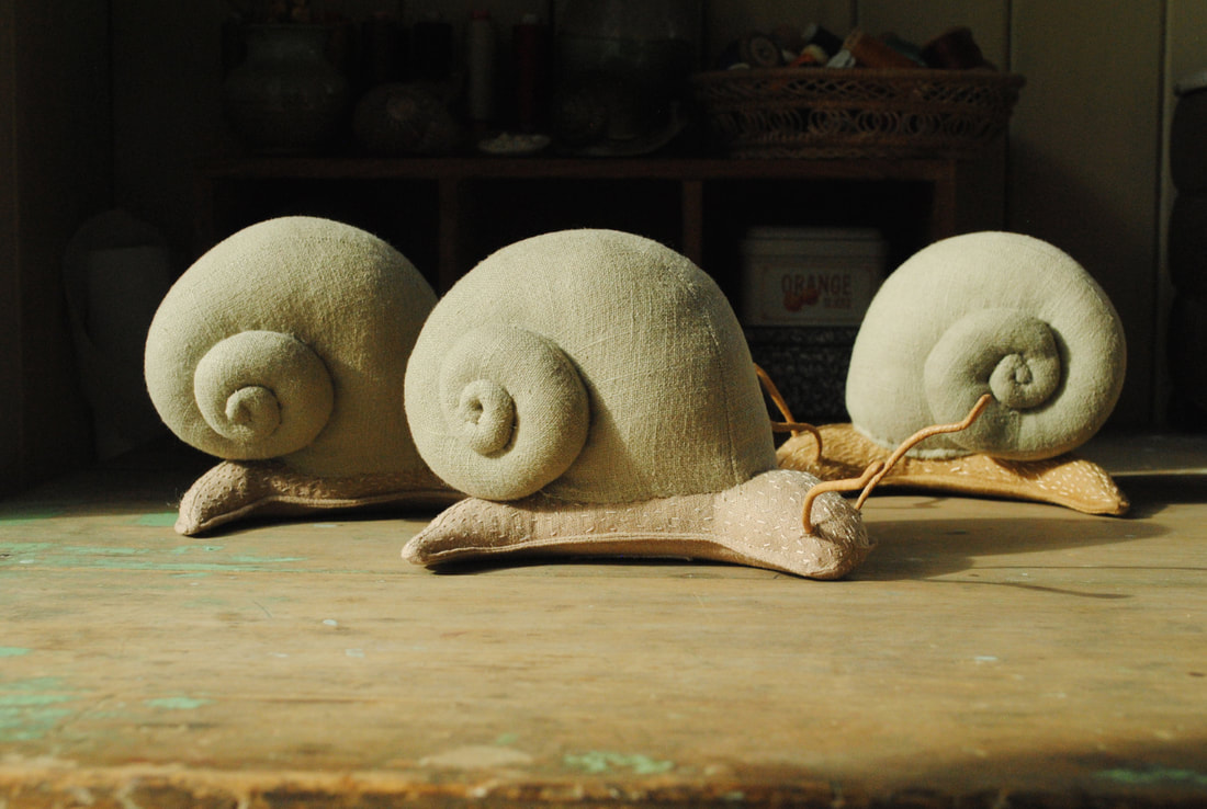Snail soft sculpture by Willowynn