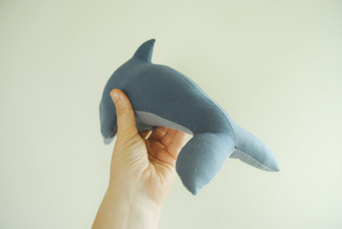 Dolphin soft toy sewing pattern by Willowynn