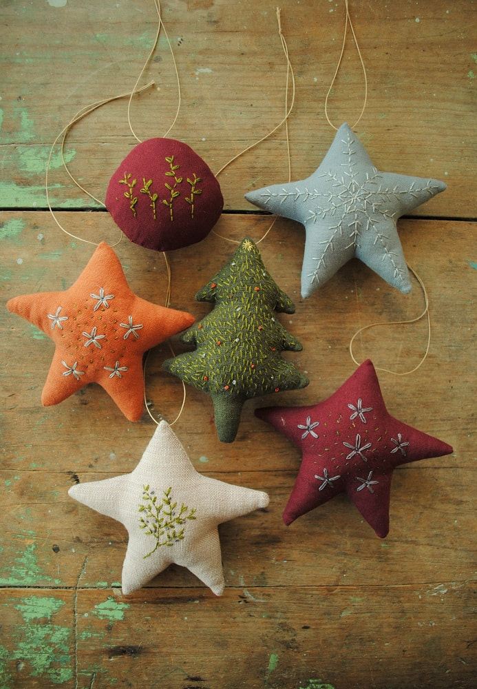Embroidered Christmas ornament sewing pattern by Willowynn