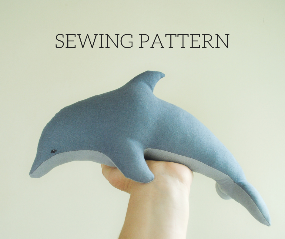 Dolphin soft toy digital PDF sewing 