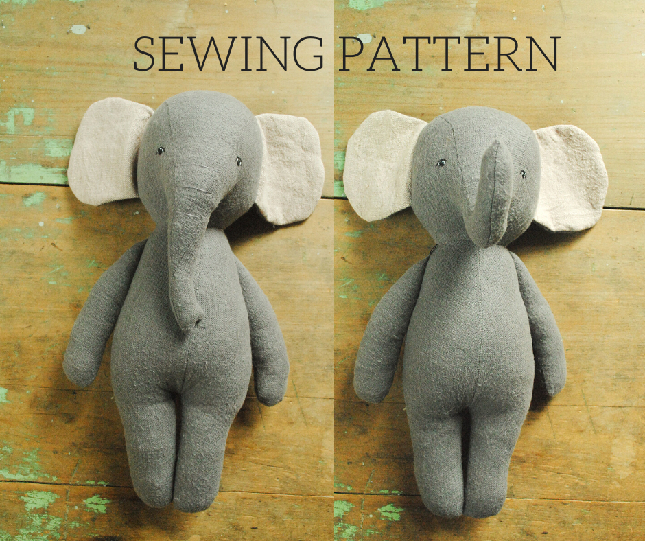 ELEPHANT Stuffed Toy PATTERN with movable legs #PD3 