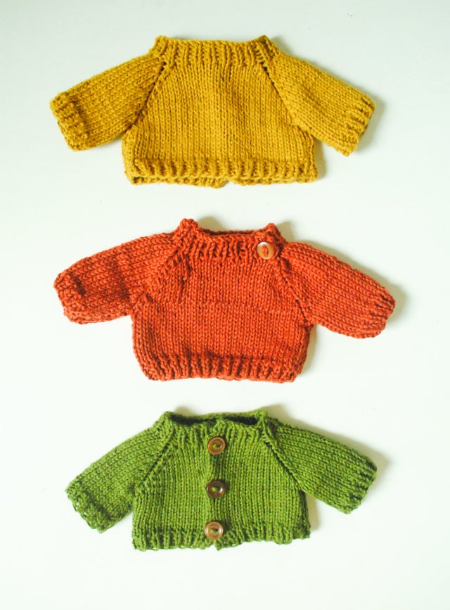 Miniature jumper & cardigan knitting pattern for toys (digital download ...