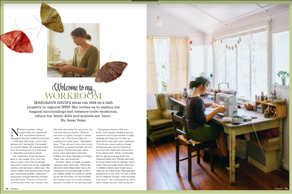 Willowynn feature in Homespun magazine November 2017