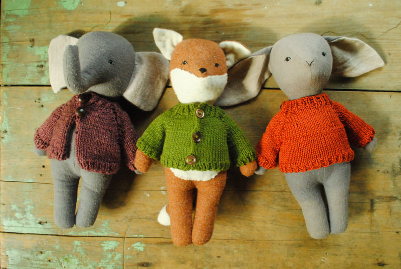 Willowynn animal dolls in knitted jumpers